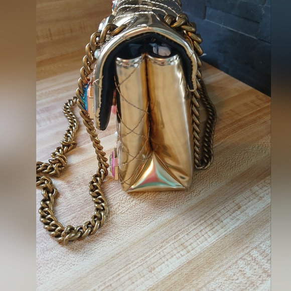 Kurt Geiger Gold Crossbody Bag with Jewel Accents - Picture 5 of 12